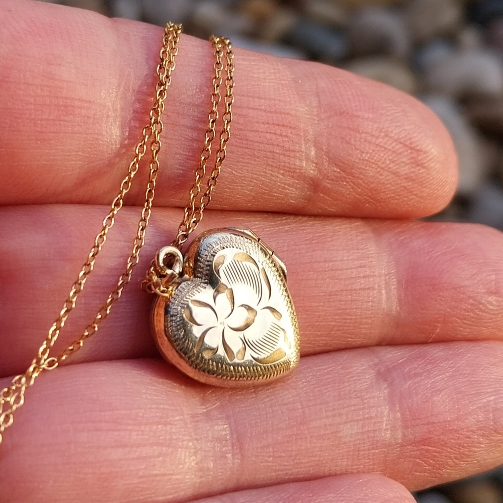 Birks Gold Filled Floral Heart Necklace - Picture 1 of 14